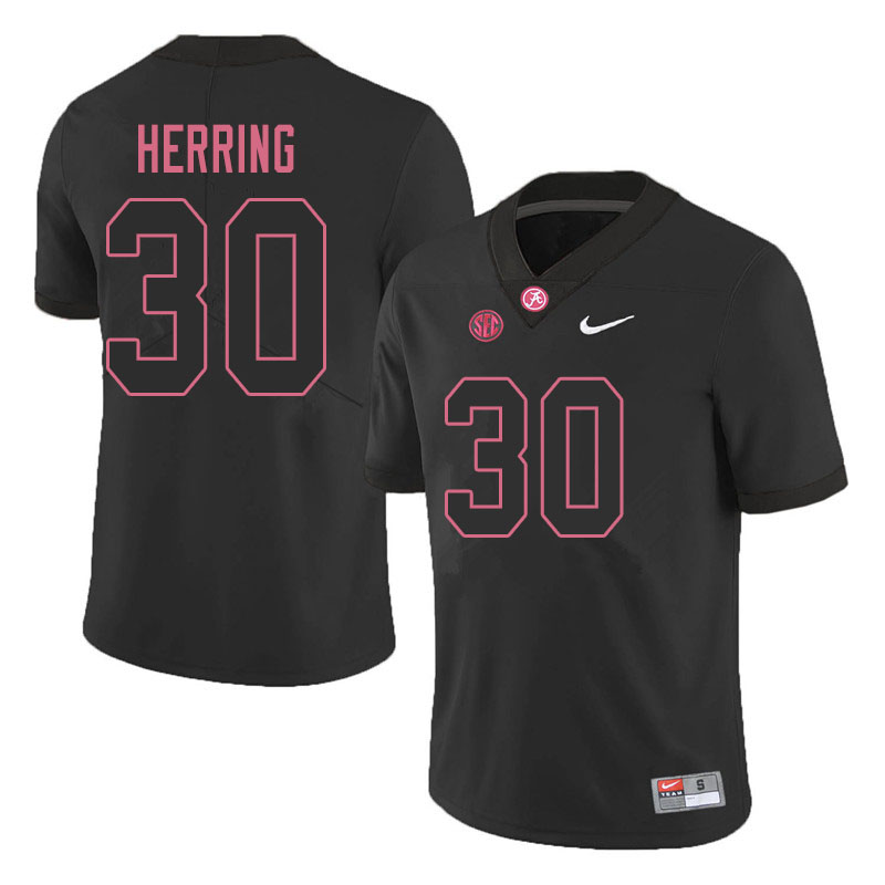 Men #30 Chris Herring Alabama Crimson Tide College Football Jerseys Sale-Blackout